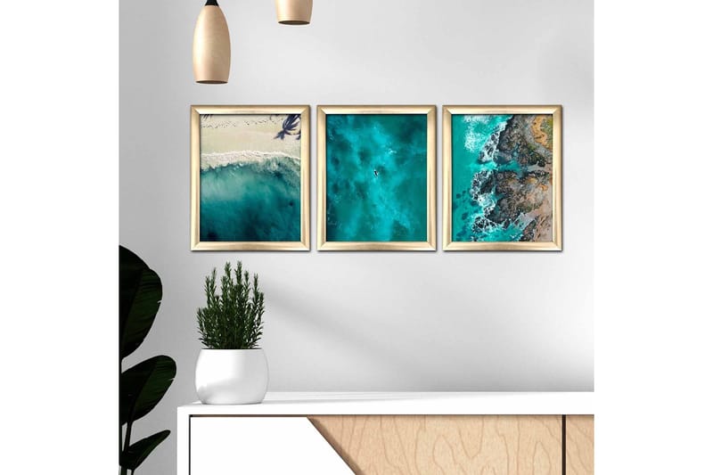 Billede Nautical Ram 3 stk Flerfarvet - 22,3x52,8 cm - Boligtilbehør - Billeder & kunst