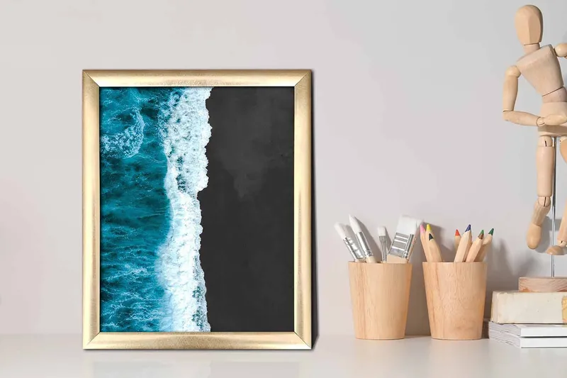 Billede Nautisk med ramme flerfarvet - 22,3x52,8 cm - Boligtilbehør - Billeder & kunst