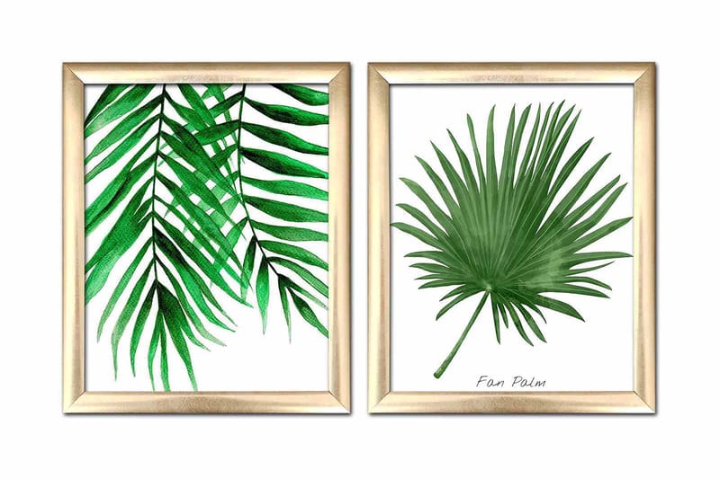 Billede of Floral Frame 2 stk Flerfarvet - 22,3x52,8 cm - Boligtilbehør - Billeder & kunst