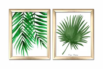 Billede of Floral Frame 2 stk Flerfarvet - 22,3x52,8 cm - Boligtilbehør - Billeder & kunst