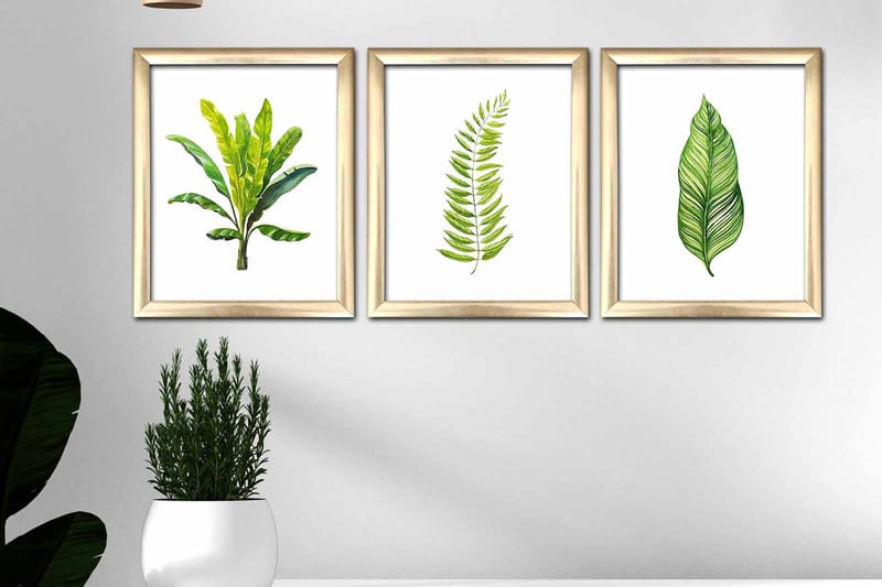 Billede of Floral Frame 3 stk Flerfarvet - 22,3x52,8 cm - Boligtilbehør - Billeder & kunst