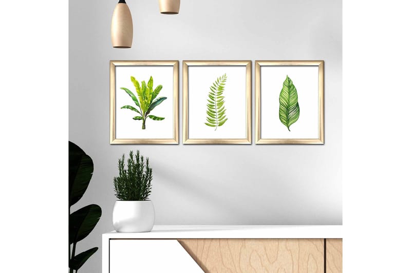 Billede of Floral Frame 3 stk Flerfarvet - 22,3x52,8 cm - Boligtilbehør - Billeder & kunst