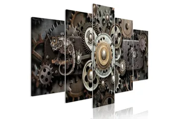 Billede Old Mechanism 5 Parts Wide 200x100 - Artgeist sp. z o. o. - Boligtilbehør - Billeder & kunst - Billeder på lærred