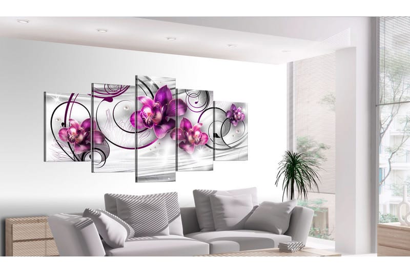 Billede Orchids And Pearls 200x100 - Artgeist sp. z o. o. - Boligtilbehør - Billeder & kunst - Billeder på lærred