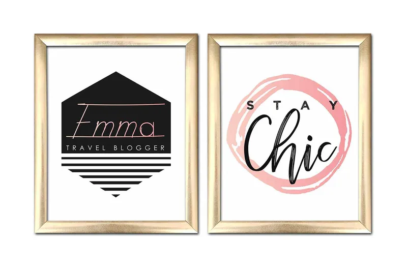 Billede Ordsprog med ramme 2 stk Flerfarvet, 22,3x52,8 cm