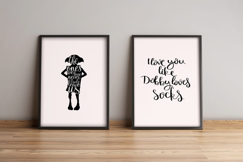 Billede Ordsprog med ramme 2 stk Flerfarvet, 33x65 cm