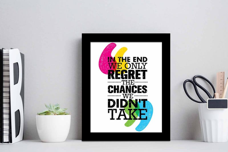 Billede Ordsprog med ramme flerfarvet - 22,3x52,8 cm - Boligtilbehør - Billeder & kunst