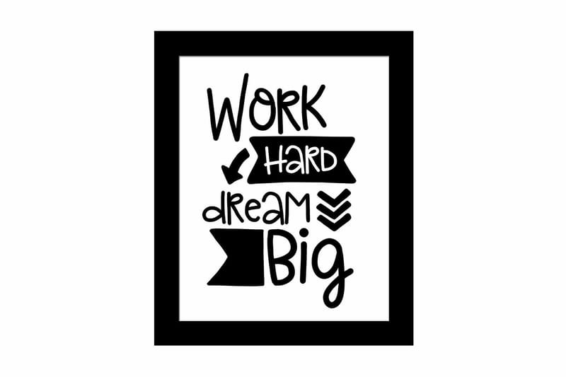 Billede Ordsprog med ramme flerfarvet, 22,3x52,8 cm