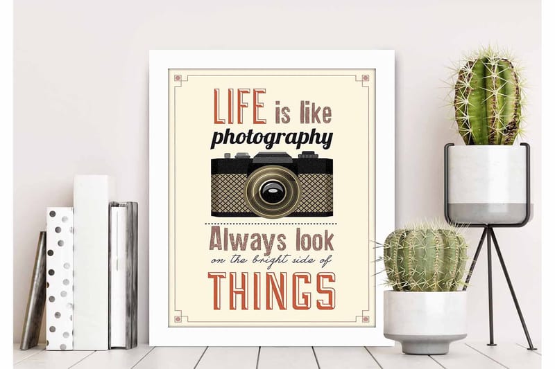 Billede Ordsprog med ramme flerfarvet - 22,3x52,8 cm - Boligtilbehør - Billeder & kunst