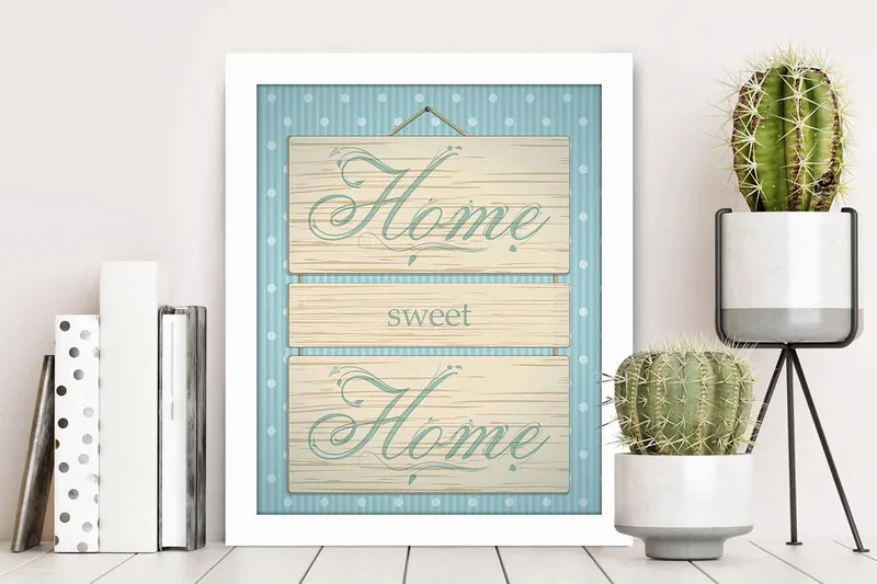 Billede Ordsprog med ramme flerfarvet - 22,3x52,8 cm - Boligtilbehør - Billeder & kunst