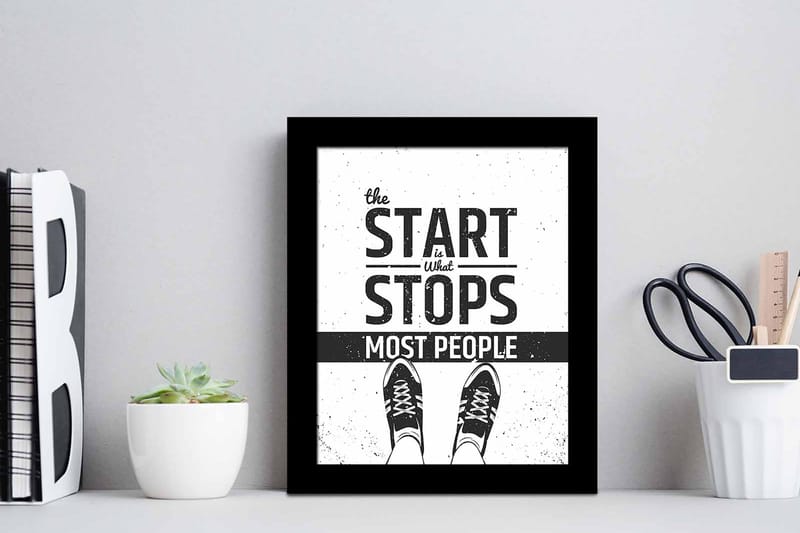 Billede Ordsprog med ramme flerfarvet - 22,3x52,8 cm - Boligtilbehør - Billeder & kunst