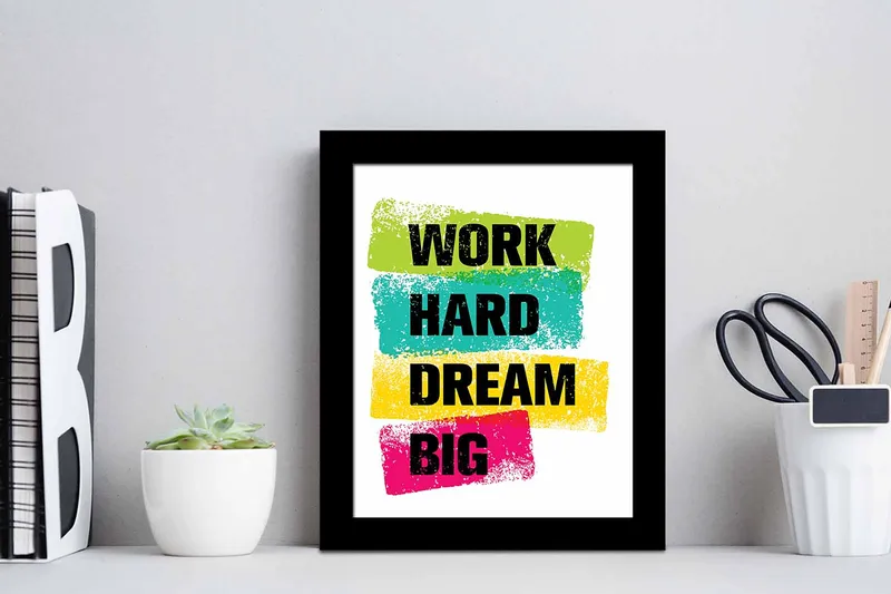 Billede Ordsprog med ramme flerfarvet - 22,3x52,8 cm - Boligtilbehør - Billeder & kunst