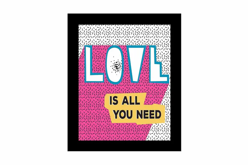 Billede Ordsprog med ramme flerfarvet, 22,3x52,8 cm