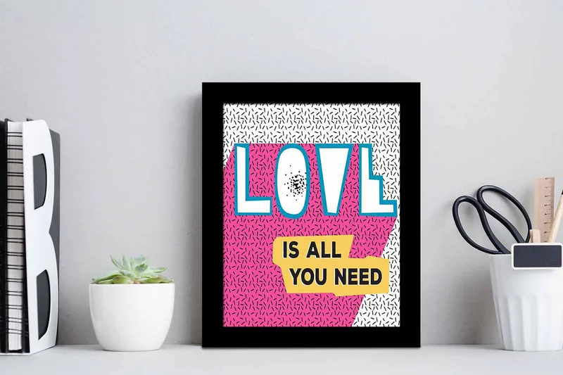 Billede Ordsprog med ramme flerfarvet - 22,3x52,8 cm - Boligtilbehør - Billeder & kunst