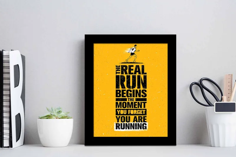 Billede Ordsprog med ramme flerfarvet - 22,3x52,8 cm - Boligtilbehør - Billeder & kunst