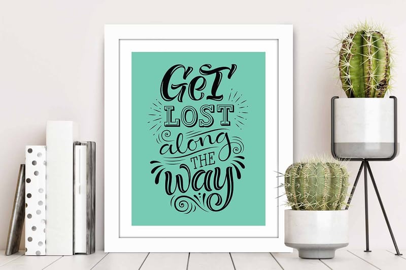 Billede Ordsprog med ramme flerfarvet - 22,3x52,8 cm - Boligtilbehør - Billeder & kunst