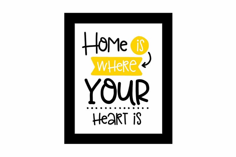 Billede Ordsprog med ramme flerfarvet, 22,3x52,8 cm