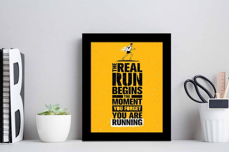 Billede Ordsprog med ramme flerfarvet - 22,3x52,8 cm - Boligtilbehør - Billeder & kunst