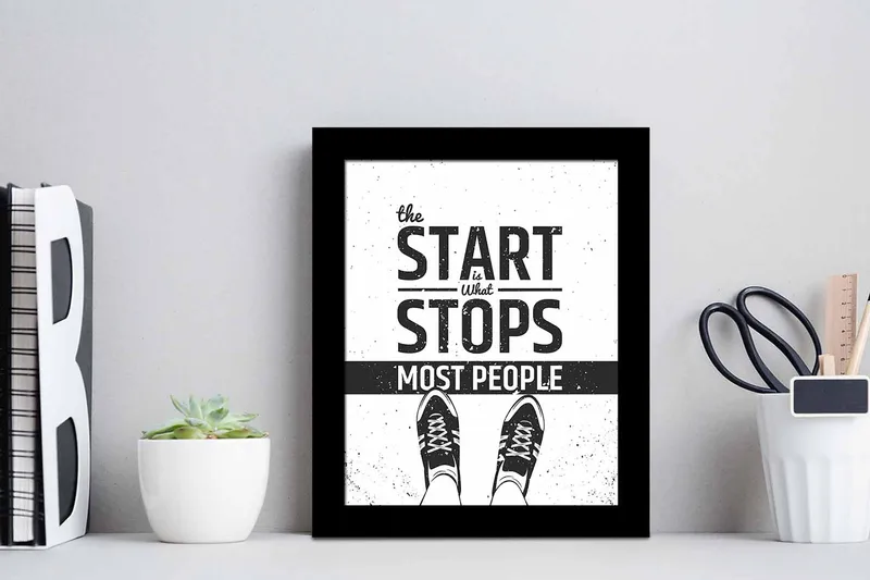 Billede Ordsprog med ramme flerfarvet - 22,3x52,8 cm - Boligtilbehør - Billeder & kunst