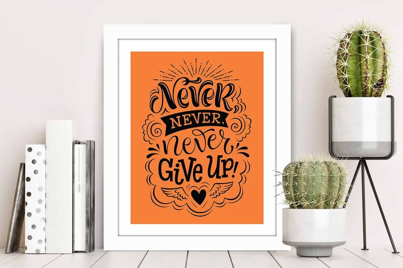 Billede Ordsprog med ramme flerfarvet - 22,3x52,8 cm - Boligtilbehør - Billeder & kunst