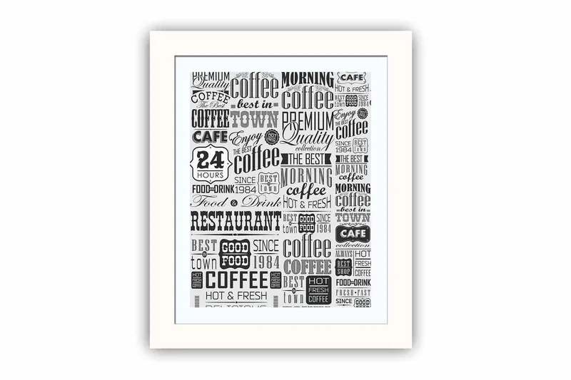 Billede Ordsprog med ramme flerfarvet, 22,3x52,8 cm