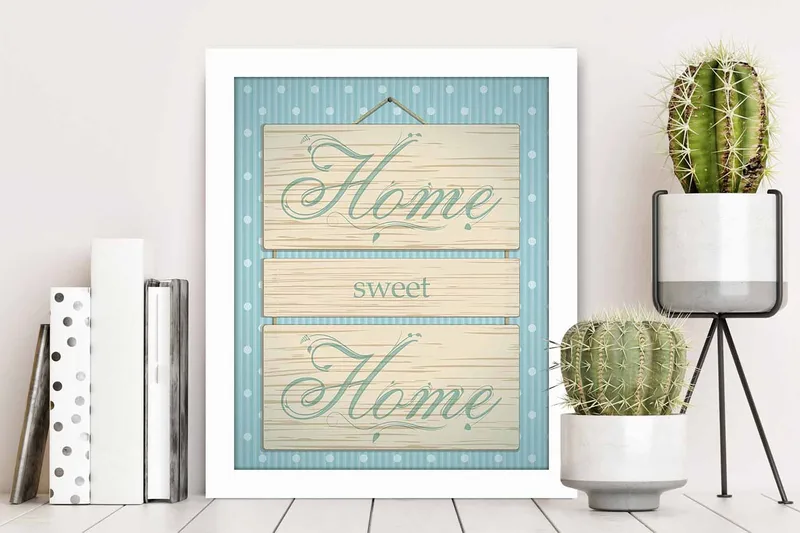 Billede Ordsprog med ramme flerfarvet - 22,3x52,8 cm - Boligtilbehør - Billeder & kunst