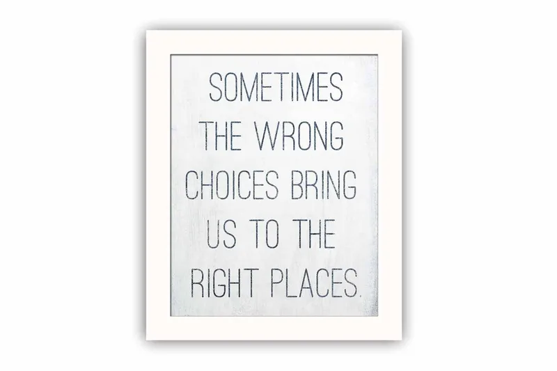 Billede Ordsprog med ramme flerfarvet, 22,3x52,8 cm