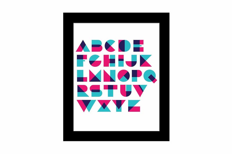 Billede Ordsprog med ramme flerfarvet, 22,3x52,8 cm