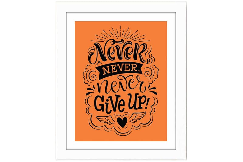 Billede Ordsprog med ramme flerfarvet - 22,3x52,8 cm - Boligtilbehør - Billeder & kunst