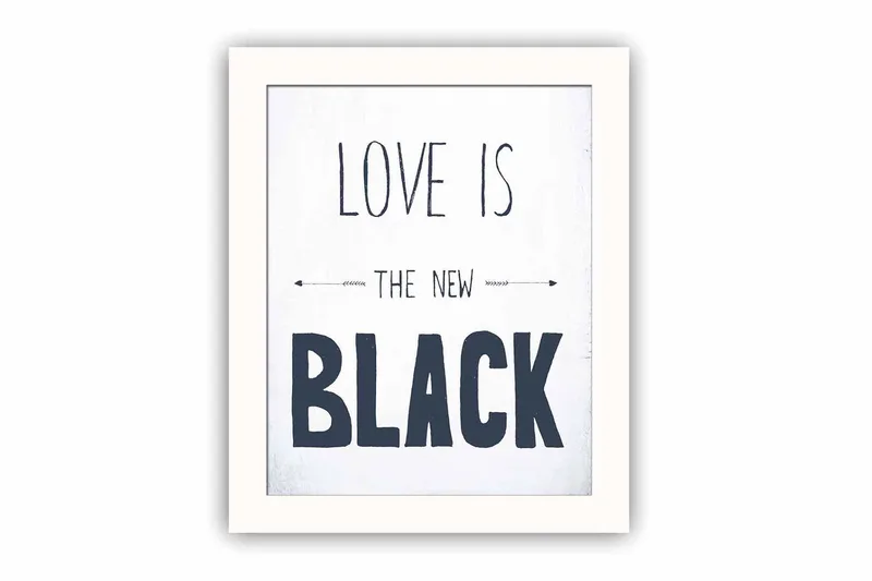 Billede Ordsprog med ramme flerfarvet, 22,3x52,8 cm