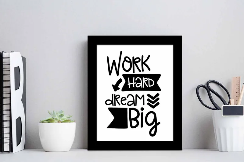 Billede Ordsprog med ramme flerfarvet - 22,3x52,8 cm - Boligtilbehør - Billeder & kunst