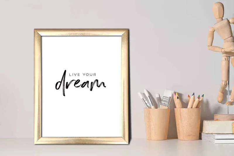 Billede Ordsprog med ramme flerfarvet - 22,3x52,8 cm - Boligtilbehør - Billeder & kunst