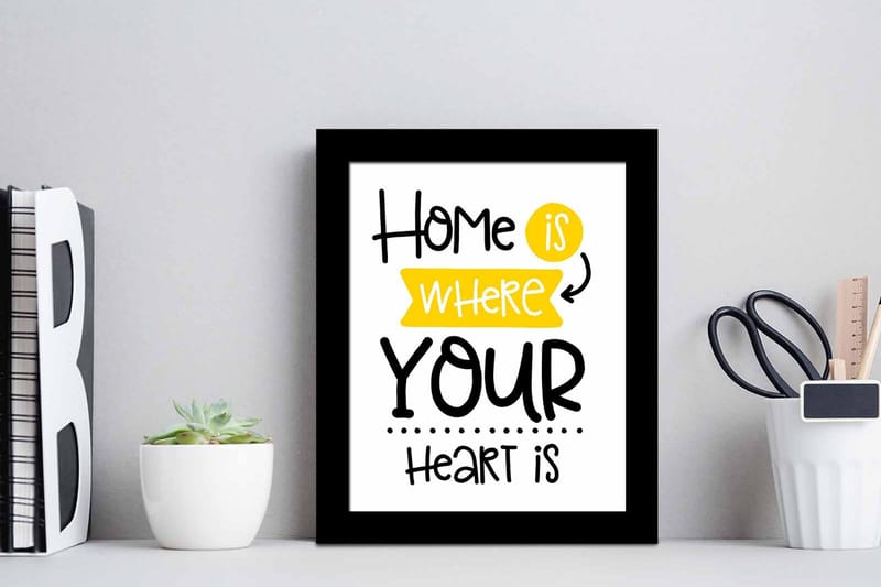 Billede Ordsprog med ramme flerfarvet - 22,3x52,8 cm - Boligtilbehør - Billeder & kunst