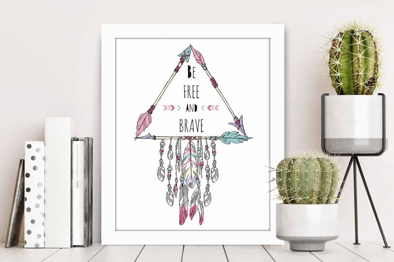 Billede Ordsprog med ramme flerfarvet - 22,3x52,8 cm - Boligtilbehør - Billeder & kunst