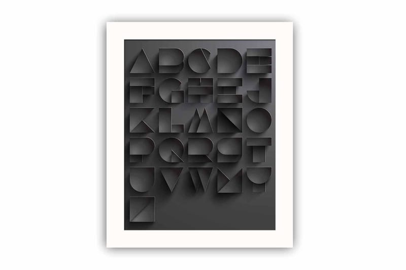 Billede Ordsprog med ramme flerfarvet, 22,3x52,8 cm