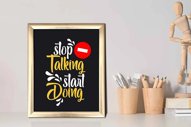 Billede Ordsprog med ramme flerfarvet - 22,3x52,8 cm - Boligtilbehør - Billeder & kunst