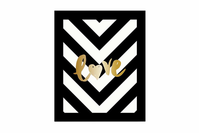 Billede Ordsprog med ramme flerfarvet, 22,3x52,8 cm