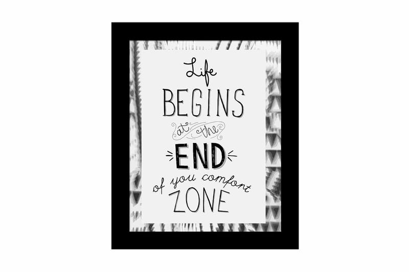 Billede Ordsprog med ramme flerfarvet, 22,3x52,8 cm