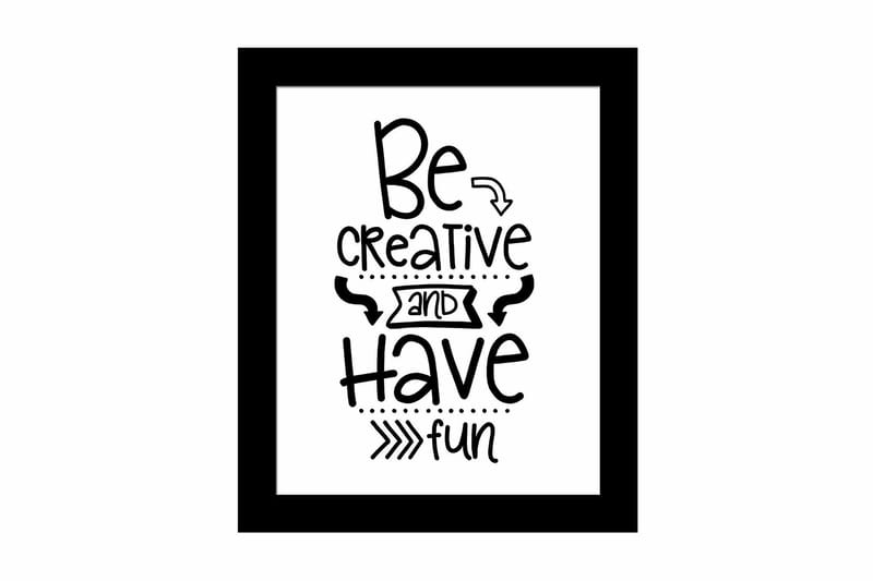 Billede Ordsprog med ramme flerfarvet, 22,3x52,8 cm