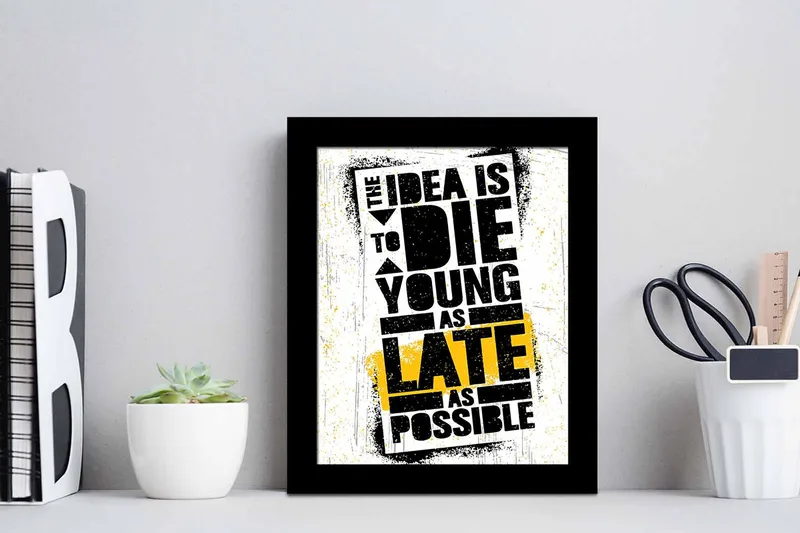 Billede Ordsprog med ramme flerfarvet - 22,3x52,8 cm - Boligtilbehør - Billeder & kunst