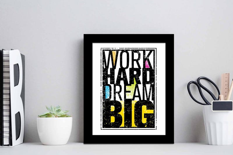 Billede Ordsprog med ramme flerfarvet - 22,3x52,8 cm - Boligtilbehør - Billeder & kunst