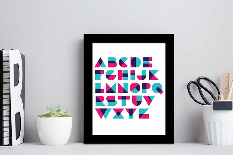 Billede Ordsprog med ramme flerfarvet - 22,3x52,8 cm - Boligtilbehør - Billeder & kunst