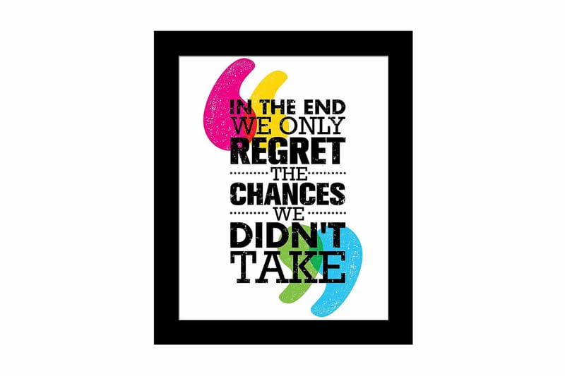 Billede Ordsprog med ramme flerfarvet, 22,3x52,8 cm