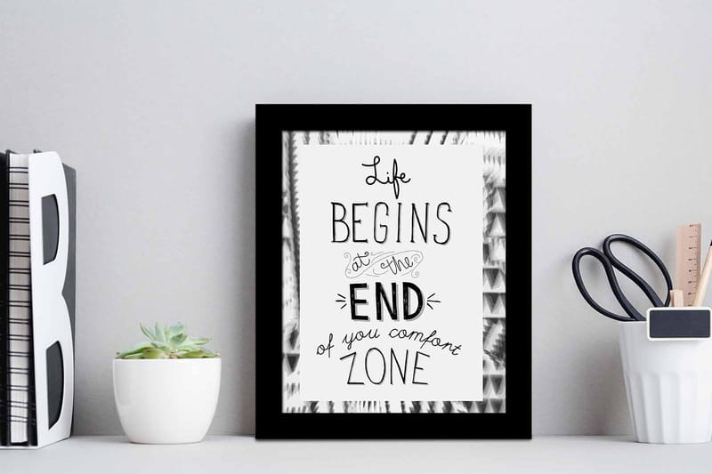 Billede Ordsprog med ramme flerfarvet - 22,3x52,8 cm - Boligtilbehør - Billeder & kunst