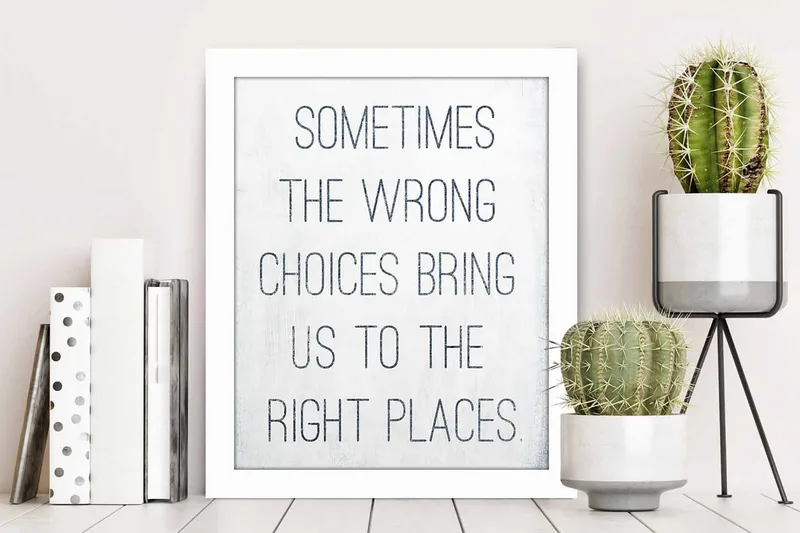 Billede Ordsprog med ramme flerfarvet - 22,3x52,8 cm - Boligtilbehør - Billeder & kunst