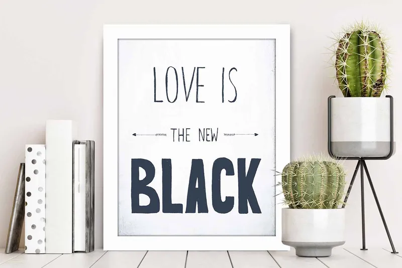 Billede Ordsprog med ramme flerfarvet - 22,3x52,8 cm - Boligtilbehør - Billeder & kunst