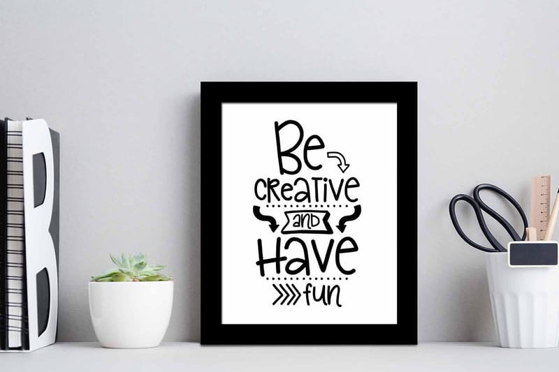 Billede Ordsprog med ramme flerfarvet - 22,3x52,8 cm - Boligtilbehør - Billeder & kunst