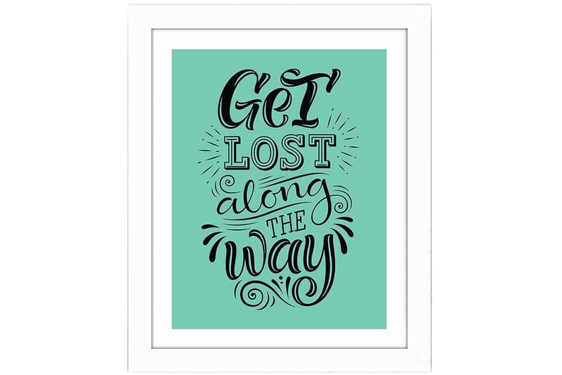 Billede Ordsprog med ramme flerfarvet - 22,3x52,8 cm - Boligtilbehør - Billeder & kunst