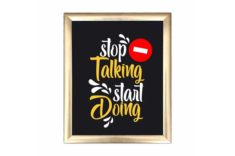 Billede Ordsprog med ramme flerfarvet, 22,3x52,8 cm