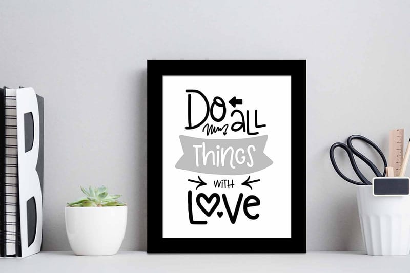 Billede Ordsprog med ramme flerfarvet - 22,3x52,8 cm - Boligtilbehør - Billeder & kunst